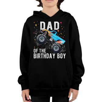 Mens Dad Of The Birthday Boy Monster Truck Family Matching Youth Hoodie | Mazezy