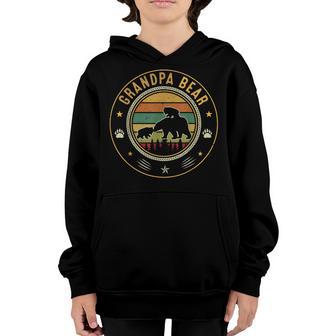 Mens Funny Papa Bear Cub 2 Kids Fathers Day Grandpa Youth Hoodie - Thegiftio UK