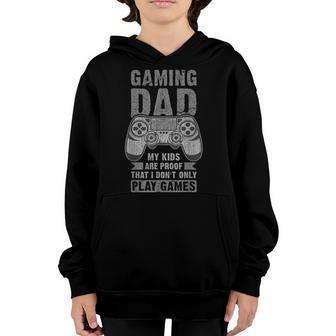 Mens Funny Saying For Gamer Dad With Kids Fathers Day Gaming Dad Youth Hoodie - Thegiftio