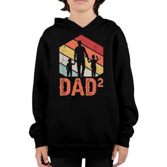 Mens Retro Vintage Dad High 2 Two Times Dad Father Day 2 Kids Youth Hoodie - Thegiftio UK