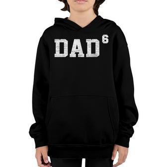 Mens Vintage Dad6 Dad 6 Dad Of 6 Kids Fathers Day 2023 Youth Hoodie - Thegiftio UK