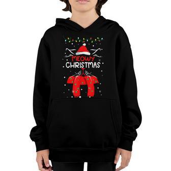 Meowy Catmas Cat Christmas Funny Xmas Kids Girls Boys Gifts Youth Hoodie - Thegiftio UK