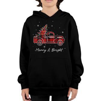 Merry And Bright Christmas Women Girls Kids Toddlers Cute Youth Hoodie - Thegiftio UK