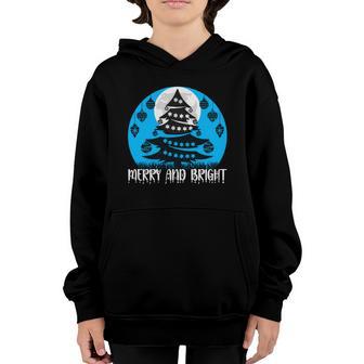 Merry And Bright Christmas Youth Hoodie - Thegiftio UK