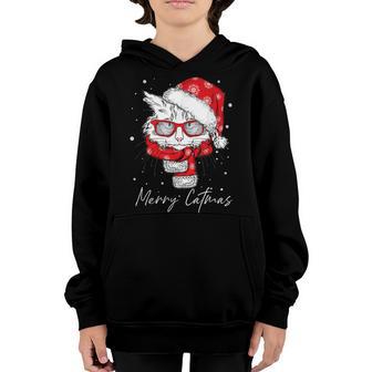 Merry Catmas Xmas Gifts Men Women Kids Funny Cat Christmas Youth Hoodie - Thegiftio UK