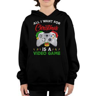 Merry Christmas All I Want For Christmas Is A Videogame Youth Hoodie - Seseable