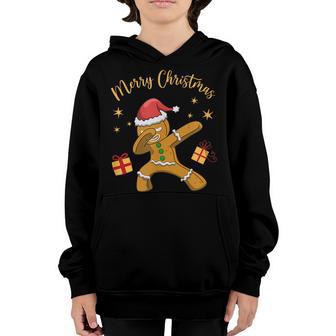 Merry Christmas Dabbing Gingerbread Man Kids Youth Hoodie - Thegiftio UK