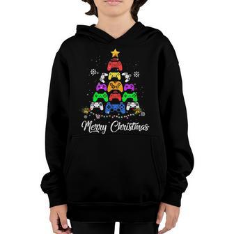 Merry Christmas Game Controller Tree Kid Adult Lights Gifts V2 Youth Hoodie - Thegiftio UK