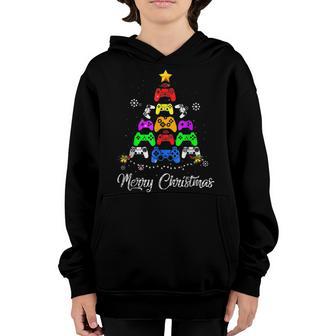 Merry Christmas Game Controller Tree Kid Adult Lights Gifts V3 Youth Hoodie - Thegiftio UK