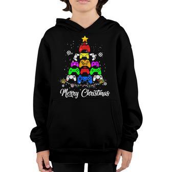 Merry Christmas Game Controller Tree Kid Adult Lights Gifts Youth Hoodie - Thegiftio UK