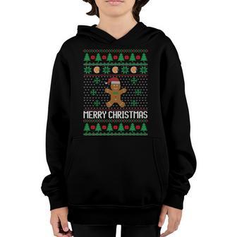 Merry Christmas Kids Family Matching Santa Gingerbread Xmas Youth Hoodie - Thegiftio UK
