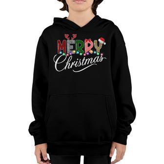 Merry Christmas Leopard Buffalo Red Plaid For Men Kids Youth Hoodie - Thegiftio UK