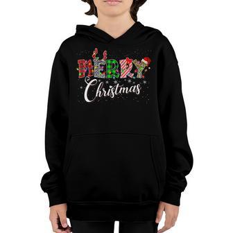 Merry Christmas Leopard Buffalo Red Plaid For Men Women Kids V3 Youth Hoodie - Thegiftio UK