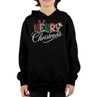 Merry Christmas Leopard Buffalo Red Plaid For Men Women Kids V4 Youth Hoodie - Thegiftio UK
