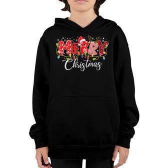 Merry Christmas Leopard Buffalo Red Plaid For Men Women Kids V8 Youth Hoodie - Thegiftio UK