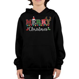 Merry Christmas Leopard Buffalo Red Plaid Kids Men Women V5 Youth Hoodie - Thegiftio UK