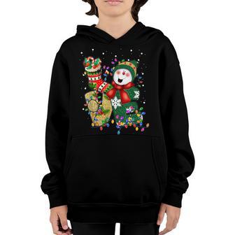 Merry Christmas Love Snowman Santa For Boys Girls Kids Youth Hoodie - Thegiftio UK
