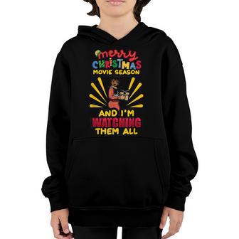 Merry Christmas Movie Season Black Girl Pajama Melanin Women Youth Hoodie - Thegiftio UK