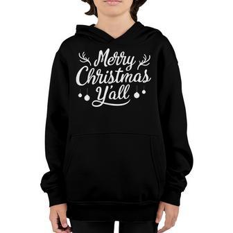 Merry Christmas Yall T Women Girls Xmas Holiday Youth Hoodie - Thegiftio UK