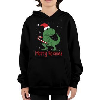 Merry Rexmas Santa Trex Dino Toddler Boys Christmas Boy Kids V2 Youth Hoodie - Thegiftio UK