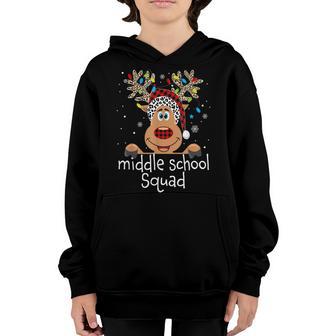 Middle School Squad Reindeer Funny Teacher Christmas Xmas Youth Hoodie - Thegiftio UK