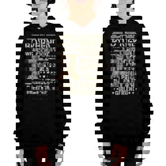 Military Girlfriend My Boyfriend Wears Combat Boots Army Youth Hoodie - Seseable