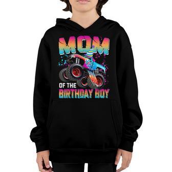 Mom Of The Birthday Boy Monster Truck Birthday Gift Youth Hoodie - Thegiftio UK