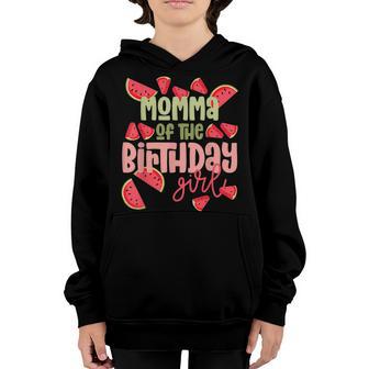 Momma Birthday One In A Melon Watermelon Birthday Girl Youth Hoodie - Thegiftio UK
