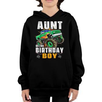 Monster Truck Family Matching Aunt Of The Birthday Boy Youth Hoodie - Thegiftio UK