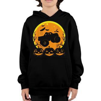 Monster Truck Halloween Bat Pumpkin Costume Kids Boys Youth Hoodie - Thegiftio UK