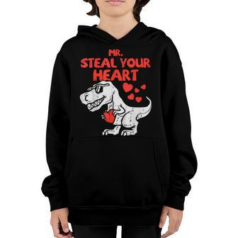 Mr Steal Your Heart Dinosau Funny Valentines Day Boys Gifts Youth Hoodie - Seseable