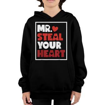 Mr Steal Your Heart Funny Valentines Day 2023 Boys Kids Youth Hoodie - Thegiftio UK