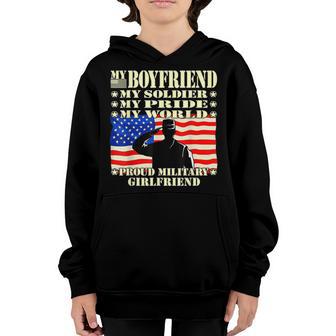 My Boyfriend My Soldier Hero Proud Military Girlfriend Gifts Youth Hoodie - Thegiftio UK