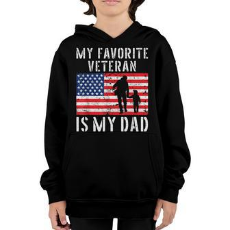 My Favorite Veteran Is My Dad For Kids Father Veterans Day Youth Hoodie - Seseable
