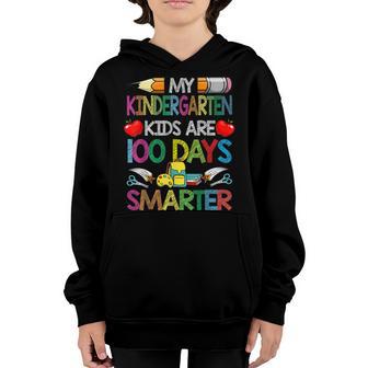My Kindergarten Kids Are 100 Days Smarter 100Th Day School V2 Youth Hoodie - Thegiftio UK