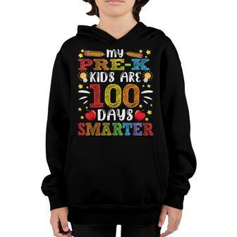 My Pre-K Kids Are 100 Days Smarter 100Th Day Teachers Youth Hoodie - Thegiftio UK