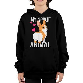 My Spirit Animal Corgi Dog Love-R Dad Mom Boy Girl Funny Youth Hoodie - Seseable