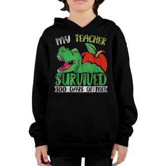 My Teacher Survived 100 Days Of Me 100 Days Of School Youth Hoodie - Thegiftio UK