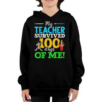 My Teacher Survived 100 Days Of Me Dab 100 Days Of School Youth Hoodie - Thegiftio UK