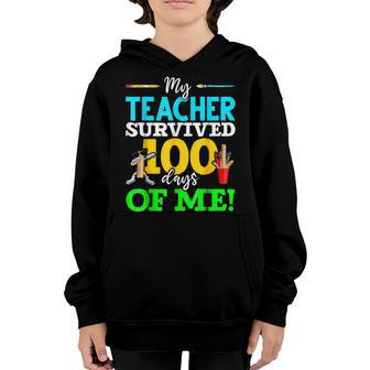 My Teacher Survived 100 Days Of Me Dab 100 Days Of School Youth Hoodie - Seseable
