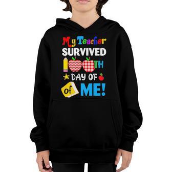 My Teacher Survived 100 Days Of Me Funny School V2 Youth Hoodie - Thegiftio UK