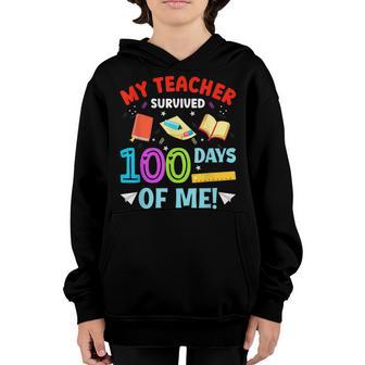My Teacher Survived 100 Days Of Me Funny School V5 Youth Hoodie - Thegiftio UK