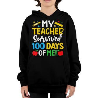My Teacher Survived 100 Days Of Me School Teacher 100Th Day Youth Hoodie - Thegiftio UK