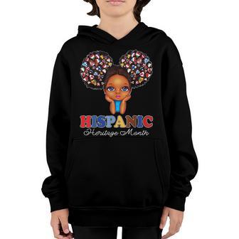 National Hispanic Heritage Month Messy Bun For Kids Girls Youth Hoodie - Thegiftio UK