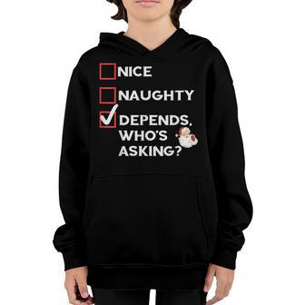 Nice Naughty Christmas List Adult Men Women Kid Family Funny Youth Hoodie - Thegiftio UK