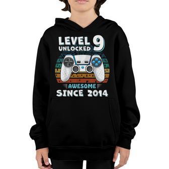 Nine 9Yr Bday Son Boy Funny Gamer 9Th 9 Year Old Birthday Youth Hoodie - Thegiftio UK