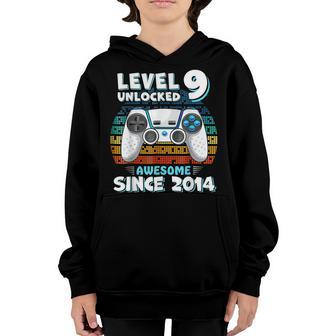 Nine 9Yr Bday Son Boy Funny Gamer 9Th 9 Years Old Birthday Youth Hoodie - Thegiftio UK
