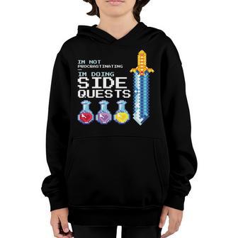 Not Procrastinating Side Quests Pixel Art Gamer Rpg Gift Youth Hoodie - Thegiftio UK