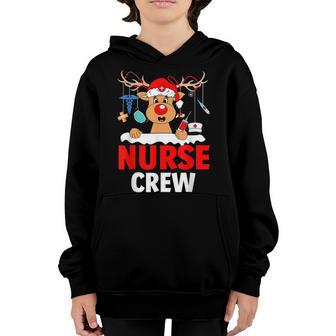 Nurse Crew Reindeer Christmas Pajama Happy Holiday Boy Girl Youth Hoodie - Thegiftio UK