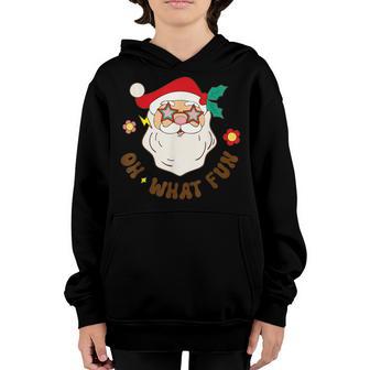 Oh What Fun Christmas Squad Funny Boys Girls Santa Xmas Tree Youth Hoodie - Thegiftio UK